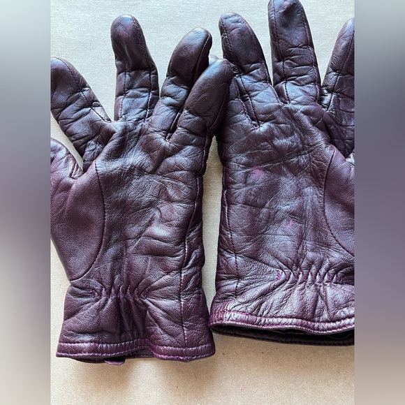 JoD Trench Coat Womens 22W Burgundy 100% Wool Velvet Collar 100% Leather Gloves - Picture 13 of 15